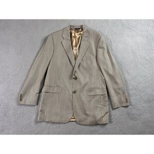 Brooks Brothers Suit Jacket 42 L Gold Micro Houndstooth Silk Wool Luxury Sport